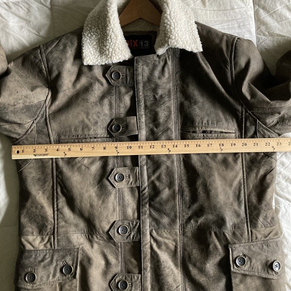 NWOT BIX13 Men's 46 Premium Quality Leather Coat Tom Hardy Bane Faux Shearling - Picture 16 of 16